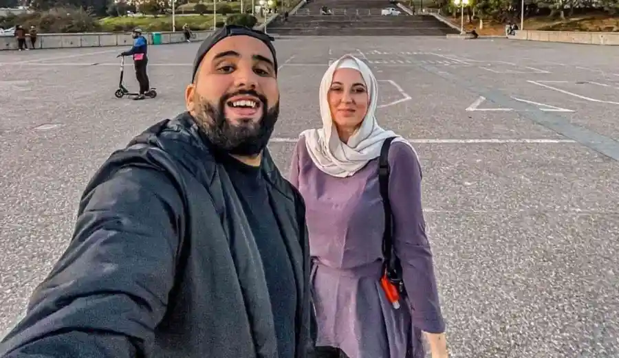 الجزائري بلقاسم بلعروس رفقة زوجته الإيطالية